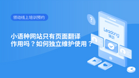 小语种网站只有页面翻译作用吗？如何独立维护使用？